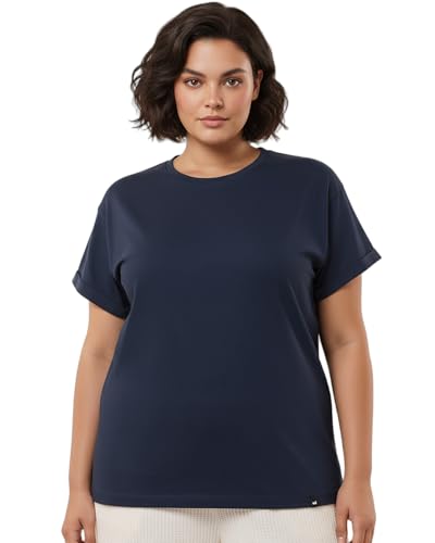 Image of Bewakoof Women Cotton Solid Loose Fit T-Shirt