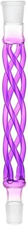 Kaya Vástago de cristal Curly para shishas y pipas de agua con conexión de pulido 29,2 en la base y la cabeza, cristal trenzado en espiral, longitud de 36 cm