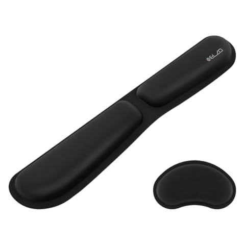 ELZO Ergonomic Keyboard Wrist Rest and Mouse Wrist Rest with High-Density Thicken Memory Foam Padding, Ergonomic Design Foldable Computer Rest Pad Desk Wrist Pad, Non-Slip Rubber Base Office Laptop Cover