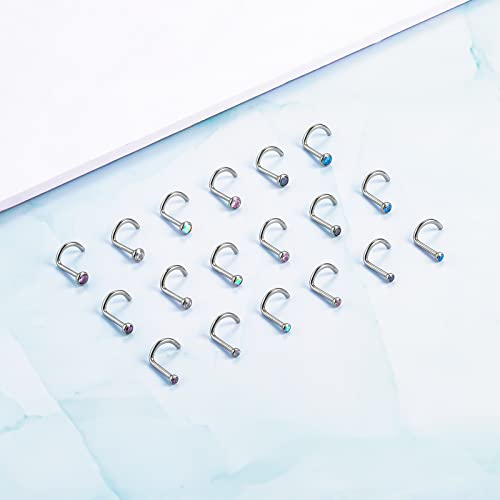 BelezaDosas 6pcs G23 Titanium Nose Studs 18G 20G Screw Nose Ring Press Fit 2mm 2.5mm 3mm Piercing Jewelry for Sensitive Skin4