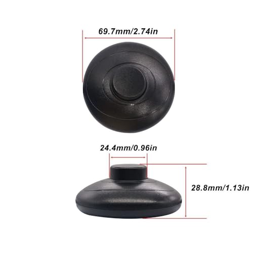 Image of Foot Pedal Push Switch 2pcs Round Floor Foot Inline Plastic Footswitch Lamp Light Foot Control Black Christmas Decoration