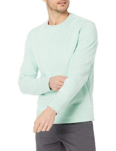 Amazon Essentials Herren-Sweatshirt, langärmelig, leicht, Fleece, French Terry, Rundhalsausschnitt, Mintgrün, Größe M