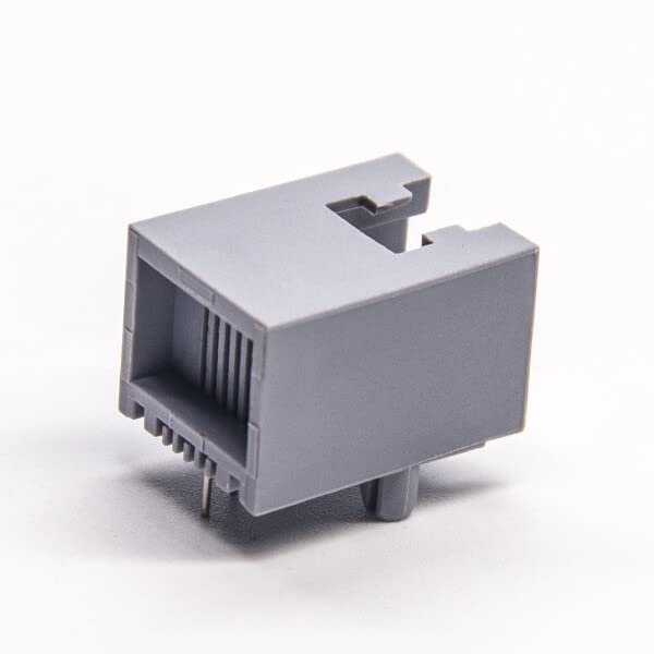 30PCS RJ11 Connector Right Angled 6P2C Unshielded Jack Gray Plastic Through Hole PCB Mount