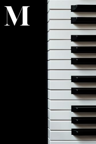 M: Piano Keys Themed Monogram Letter "M" Initial Notebook / Journal / Diary with Blank Lined Pages for Writing Notes | Gift for Pianists, Band Members, Music Artists, and Musicians image 2