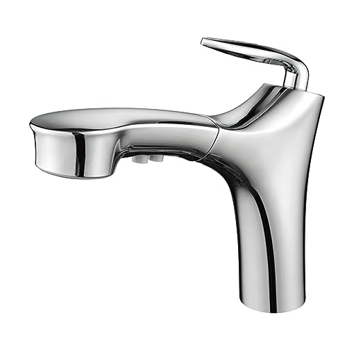 Grifo de lavabo extraíble en oro cepillado con dos modos de salida de agua