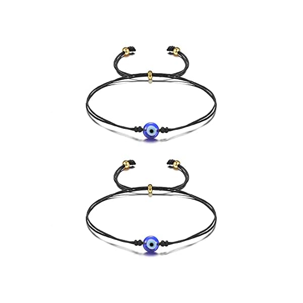 UNGENT THEM Evil Eye Anklet Bracelets for Women Nazar Kabbalah Red Protection BFF Friendship Ojo Turco Good Luck String Bracelets for Women Men Family