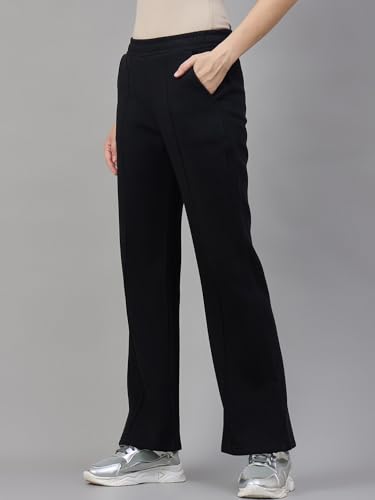 Image of 98 Degree North Women Flared Fleece Track Pants-GL1315-ALMOND