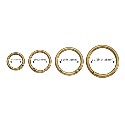 QIUTIMIY 15pcs Trigger Spring O Ring Metal Round Carabiner Clip Snap for Handbag Craft Making,Keyrings Buckle - Image 2