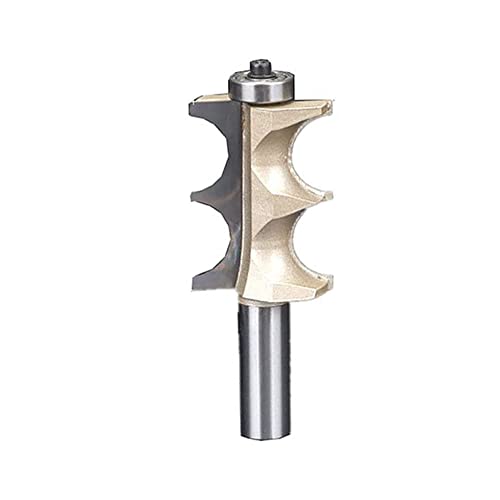 Profession Double Bead Furniture Trim & Molding Router Bit, 1/2 Inch Shank Multi-Beading Column Milling Cutter, Tungsten Carbide Top End Bearing Woodworking Tools, Cutting Diameter (3/4In) #TOP11