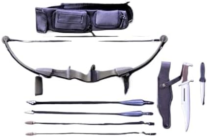 1/6 Scale Black Plastic Bow & Arrow Set Model for 12" Figure Accessories