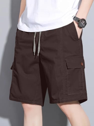 Image of GRECIILOOKS Bermuda Cotton Shorts for Men - Relaxed Fit Casual Summer Shorts | Knee Length Chino Style with Pockets