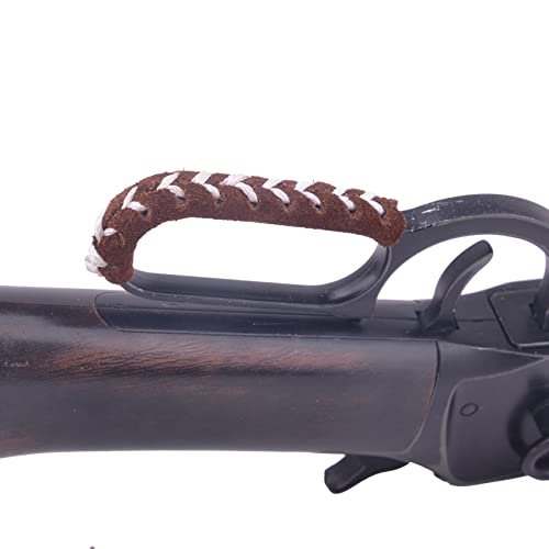 WAYNE'S DOG Leather Lever Wrap for Lever Action, Handcrafted (3.5-inch, Red/Red-Suede Leather)