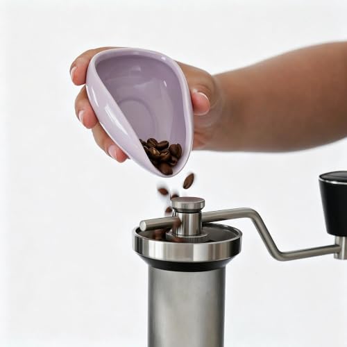 Image of watchget Ceramic Coffee Dosing Cup & Tea Storage Tray, Single Dose Measuring Container for Coffee Beans & Loose Leaf Tea Dosing Vessel, Purple