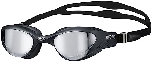 Arena Unisex Adult The One Swim Goggles for Men and Women Watertight Fit Orbit-Proof Seals Anti-Fog Coated Mirror Lens, Silver/Black/Black