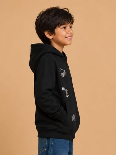 Image of Unisex Kids Solid Full Sleeve Zip Front Open Hooded Sweatshirt