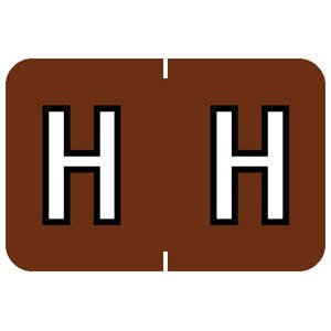 Tabbies Barkley ABKM Compatible 71620 Series Alpha Labels, Brown H, 1”H x 1-1/2”W Label Size, Filing Color Code System, 252 Labels Per Kit (71628)