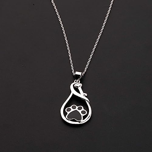 Dog Paw Necklace Dog Mom Gift Puppy Dog Cat Pet Paw Print Pendent Necklace Dog Remembrance Pet Loss Memorial Gift for Dog Mom Cat Mom (footprint N) - Image 4