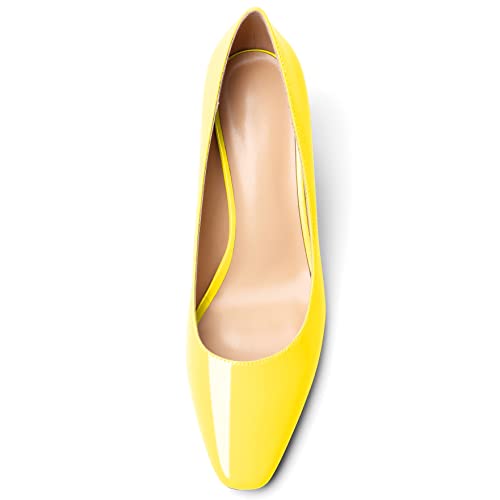 YODEKS Block Heel Slip-on Square Toe Low Chunky Heel Pumps Closed Toe Dress Shoes 2.5 Inch for Women Bride Wedding Evening Party3
