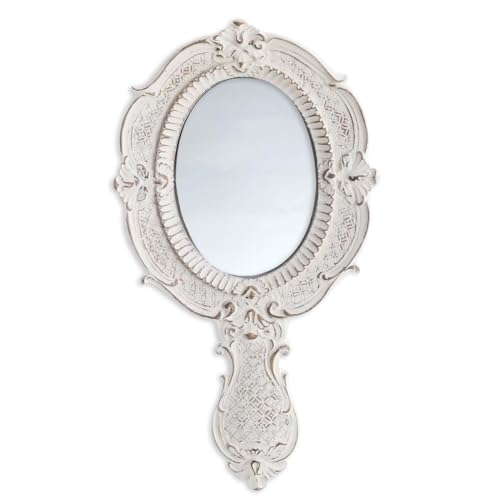 Miroir à main blanc antique Sentimento reflet net sans fatigue