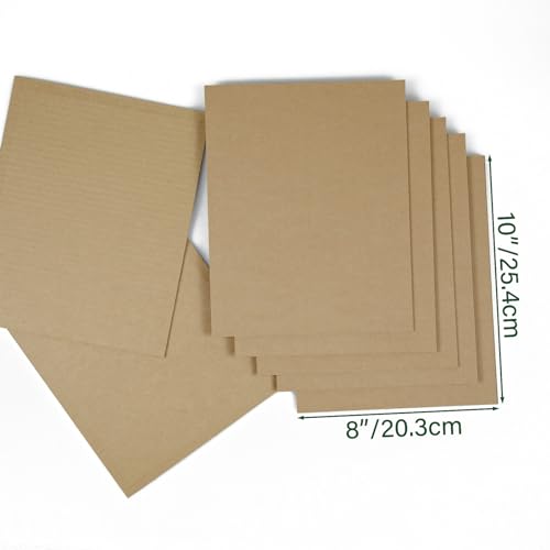 Hesesoh 50 Pack Brown Corrugated Cardboard Sheets 8"L X 10"W thumb #1