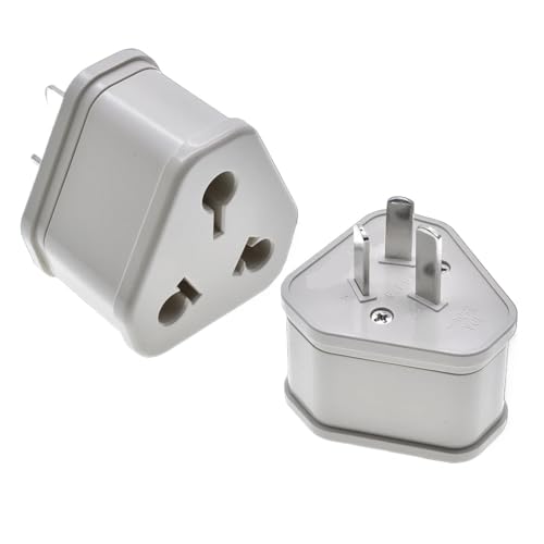 Adaptateur 15A vers 10A 250V gris pour brancher une grosse prise sur un mur