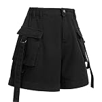 Damen Sommer Cargo Shorts Kurze Hosen Militär Casual Elastische Taille Freizeithose mit Taschen Baumwolle Outdoorhose S-2XL – Bild 2