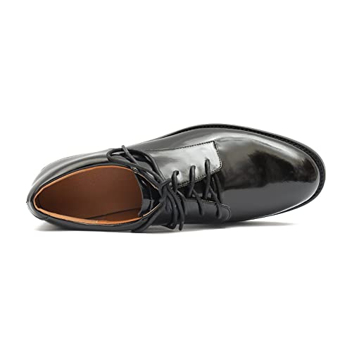 Oneeno Women's Classic Lace-Up Black Smooth Leather Oxford 9 M Us #TOP3