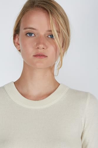 Image of JENNIE LIU Women's 100% Pure Cashmere Crew Neck Sweater, Tight Knit Cozy Soft Hand Washable Long Sleeve Pullover