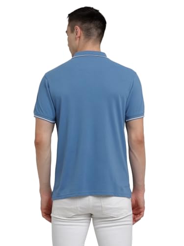 Image of Deniklo Men's Super Soft Half Sleeve T-Shirt | Regular Fit Solid Polo T Shirt for Men | Cotton Rich with Button Down Closure Type for Men |Rib Collar Polo T Shirt | Branded Polo T-Shirt for Men's
