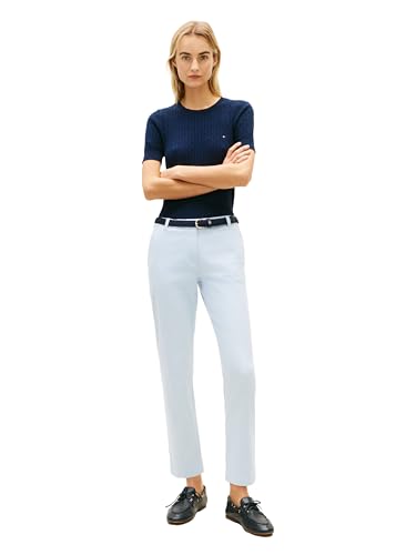 Image of Tommy Hilfiger Women's Twill Slim Chino Pants with Stretch Mid Rise Ankle Pants