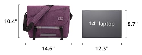 Image of OIWAS Messenger Bag for Women, 14 Inch Laptop Crossbody Bags Men Casual Satchel Shoulder Bag College Travel Office Briefcase