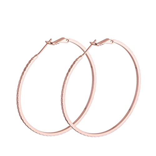 Boucles d'oreilles or blanc 18 carats pour femme grand cercle 50 mm