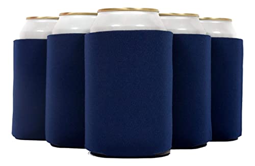 QualityPerfection Beer Can Cooler Sleeves (25 Units) Foam 12 oz Coolies for Personalized Sublimation HTV, Vinyl, DIY Customizable for Parties, Events, Bulk - Blank, Ready for Printing (Navy Blue) - Thumbnail 2
