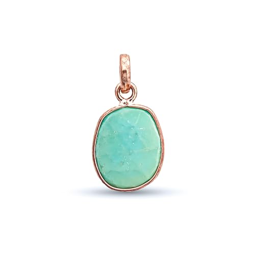 Pendentif en turquoise véritable et argent 925, une breloque d'exception taillée en rose