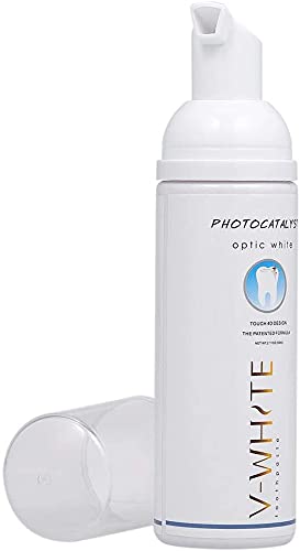 V-White Foam toothpaste, Fluoride Free Toothpaste Deep Cleaning Teeth Whitening Toothpaste 60ml Alcohol Free pH Balanced
