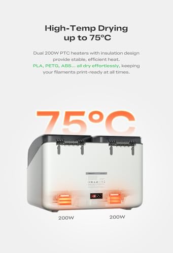 Image of Creality SpacePi X4 Lite Filament Dryer, Drying Box for 4 Coils, Two Chambers with Independent Control, Adjustable Temperature 45-75C, for Filament 1.75 /2.85mm PLA PETG ABS TPU PA