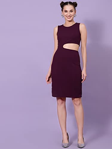 Image of OOMPH! Women's Polyester Blend Bodycon Knee-Length Dress Pack of 1