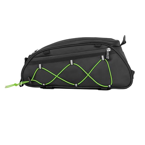 SM SunniMix Rear Rack Bag Saddle Bag with Shoulder Strap Bicycle Trunk Pannier Waterproof for Mountain Road Bikes Shopping Travel, Green