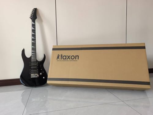 Image of Ktaxon Full-Size Electric Guitar, Solid Body HSH Pickups 170 Guitar Beginner Kit with Gig Bag, Shoulder Strap, Tremolo Arm, Cable, Picks All Accessories (Black)