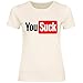 wowshirt Damen T-Shirt You Suck Logoparodie Nervensägen Beleidigung Menschenhasser, Größe:XXL, Farbe:Natural As You günstig Kaufen-wowshirt Damen T-Shirt You Suck Logoparodie Nervensägen Beleidigung Menschenhasser, Größe:XXL, Farbe:Natural