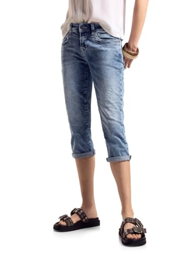 Jean slim leg Street One bleu clair conçu pour les femmes cherchant une coupe courte