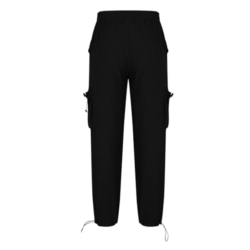 Linen Cargo Pants Men Relaxed Drawstring Pants Elastic Waist Multi Pack Pants Lightweight Lounge Pants Loose Trousers3