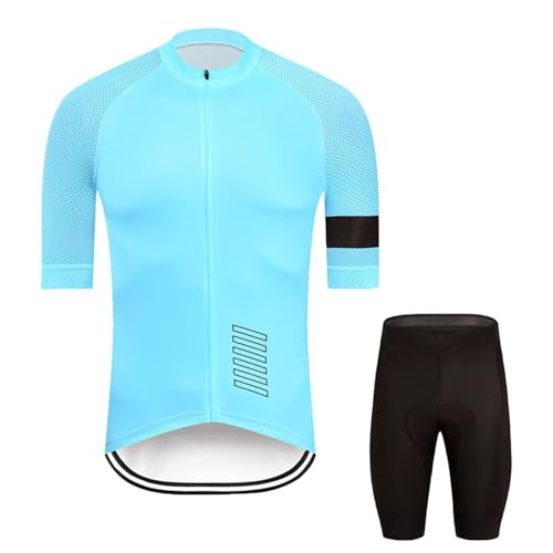 Ensemble de cyclisme vêtement technique de route pour homme bleu en M
