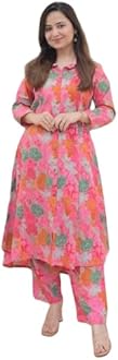 GRECIILOOKS Kurta Sets for Women | Kurta Sets | Co-Ord Set for Women Ethnic | Women's Rayon Viscose Straight Printed Kurta with Pant (GL-K2773&P195-S-BLACK)