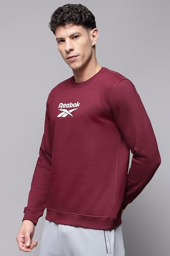 Image of Reebok Men's Classic Crew Sweatshirt - Cozy Fleece Pullover, No Hoodie Design