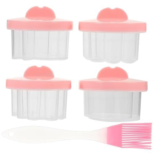 Unomor Egg Cooker Molds Set 4pcs Baby Food Cups Hard Boiled Egg Molds Non-stick Animal Design Oil Brush for Breakfast Parties