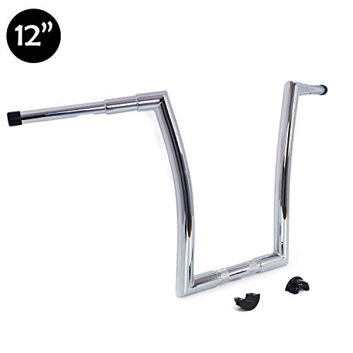 HTTMT- 12  Chrome Ape Fat Hanger 1.5  Handlebar Compatible with 2015-2020 H-D FLTRX FLTRXS FLTRU [P N: TGHD-HB030B-CD]