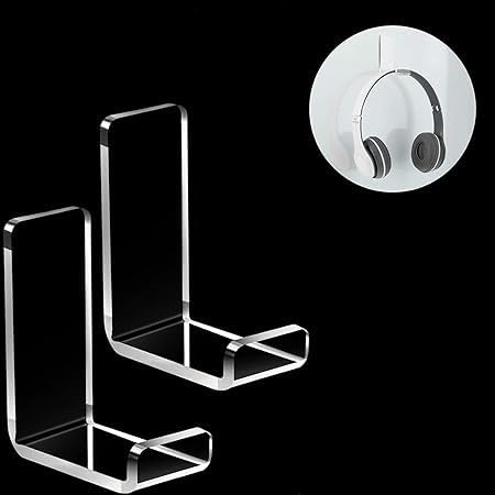 OOPZsingle Game pad Controller OR Headphone Stand Hanger Headphone Hook Headset Holders Headphone Wall Mount with Adhesive Tape Headset Acrylic Holder Mount for Purpose Game Headphones Set of 2 Pcs