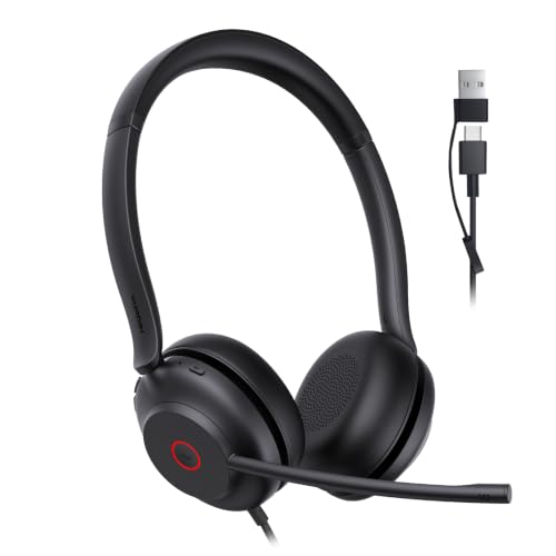 Image of Yealink UH35 2nd Gen Wired Headset, USB-C /A,AI Noise Canceling Mic,HD Audio