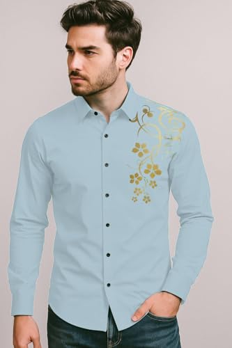 Image of Men's Solid Cotton Regular Fit Full Sleeve Collared Neck Casual Shirt for Men Stylish Latest, Formal